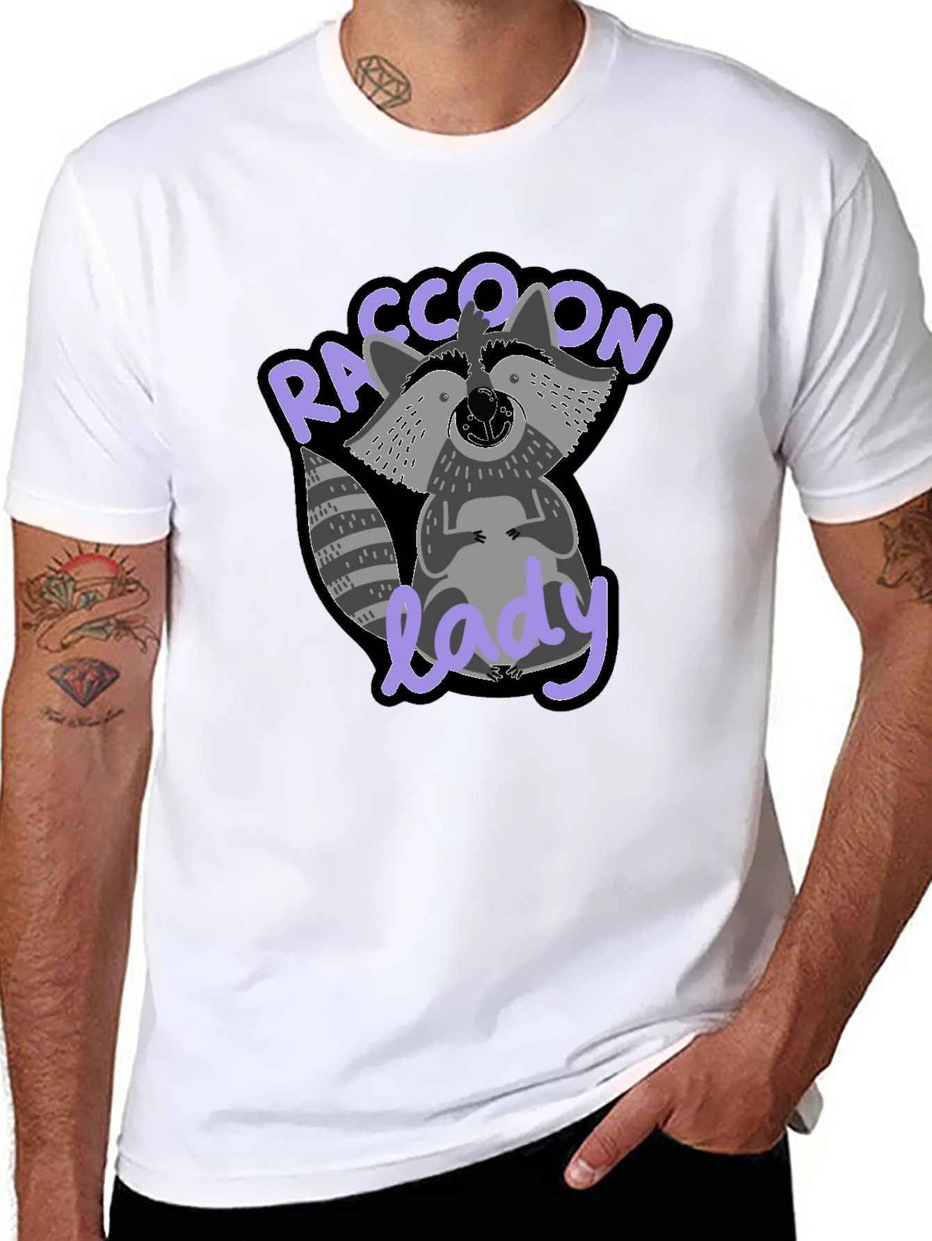 Raccoon Lady Graphic T-Shirt - Cute & Comfy