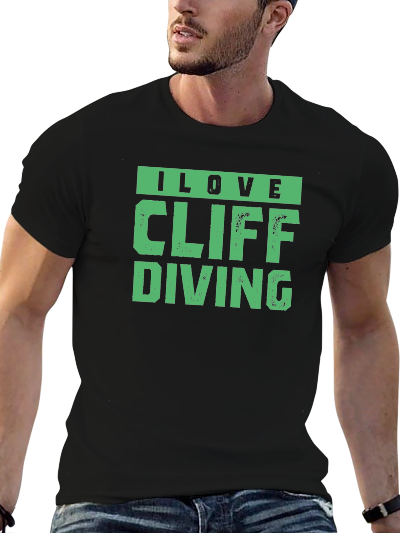 I Love Cliff Diving Graphic T-Shirt