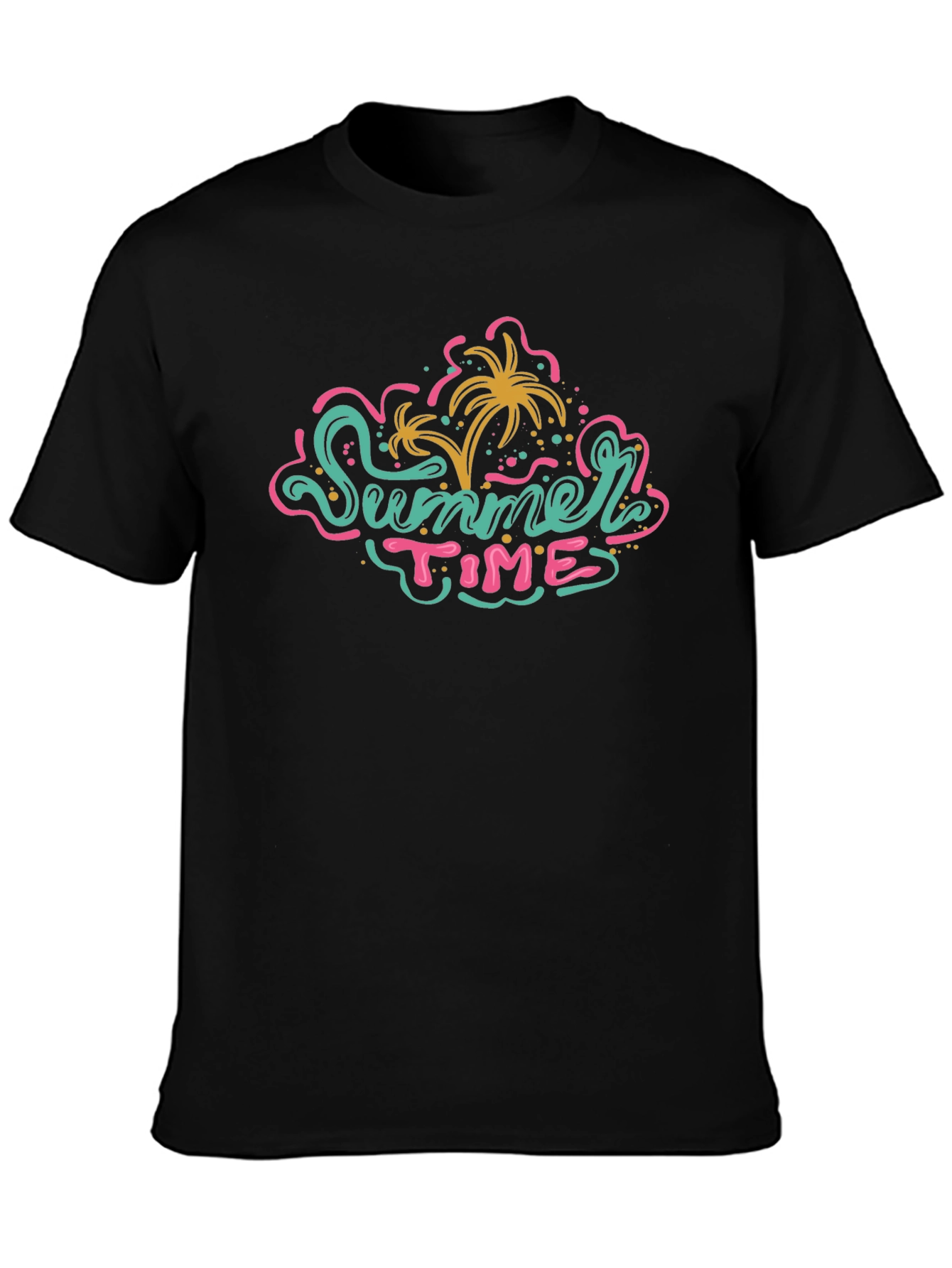 Summer Time Graphic Tee - Black Casual T-Shirt