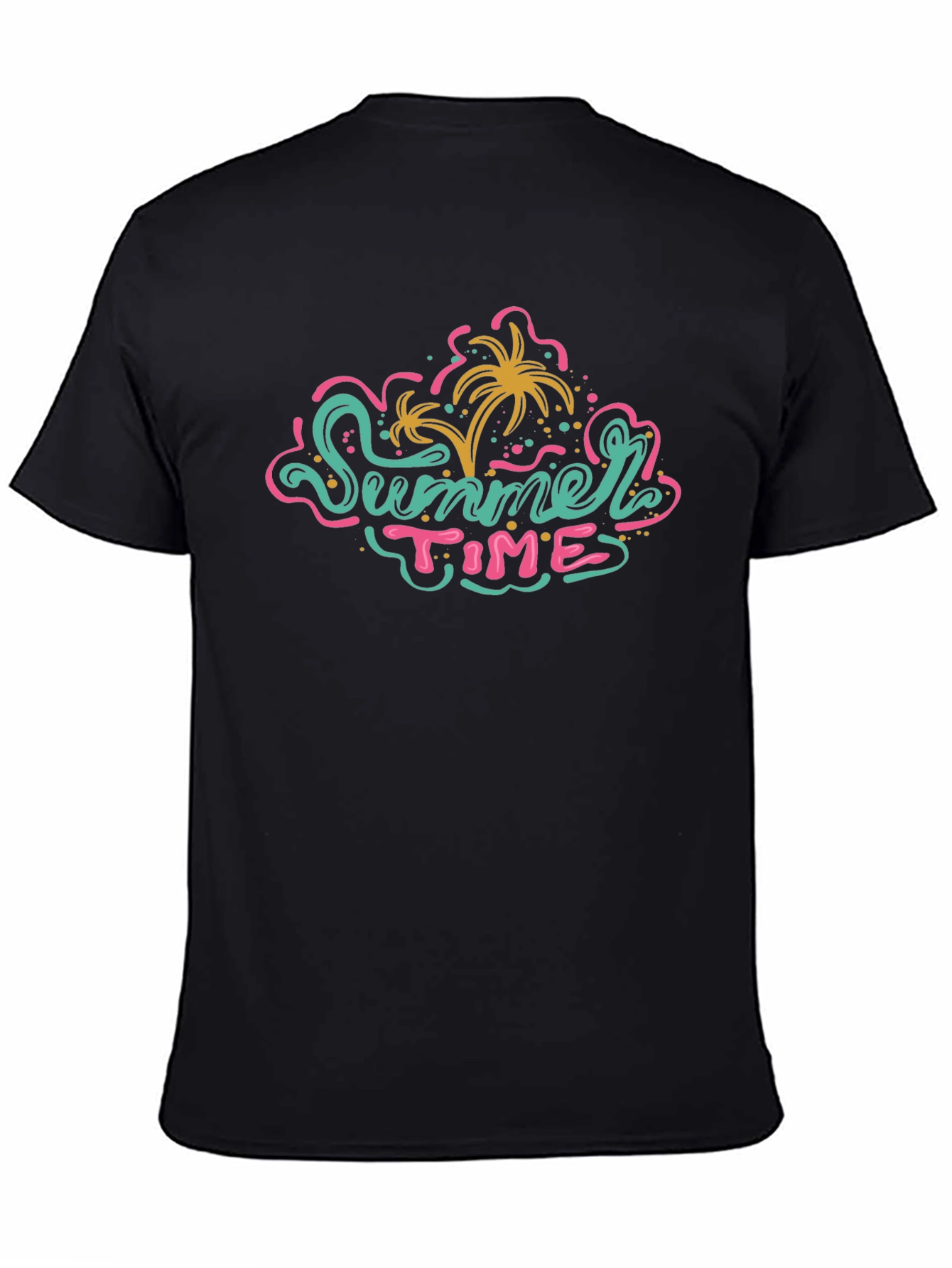 Summer Time Graphic Tee - Black Casual T-Shirt
