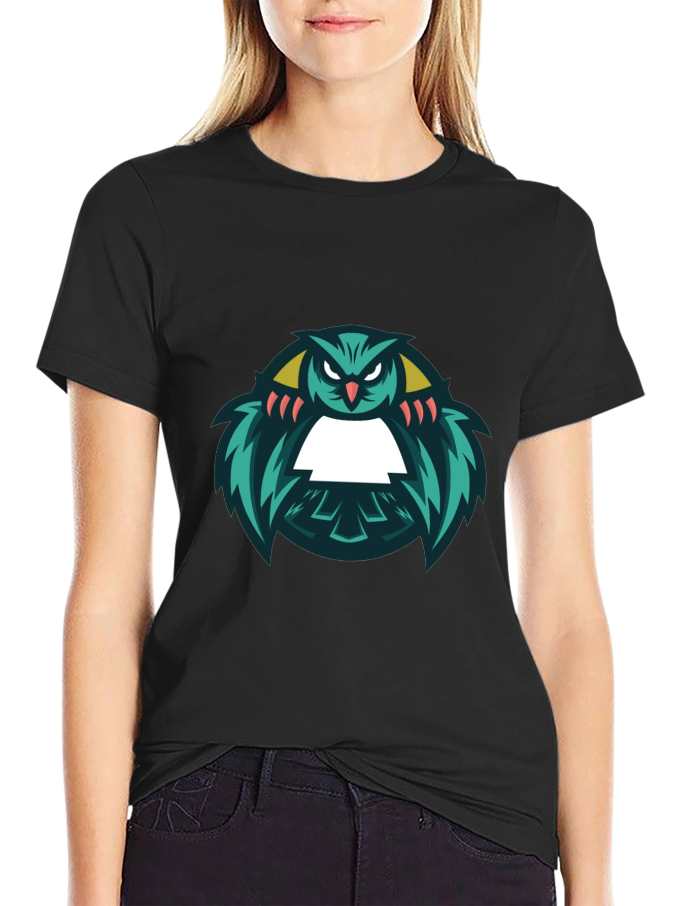 Cool Owl Graphic Black T-Shirt