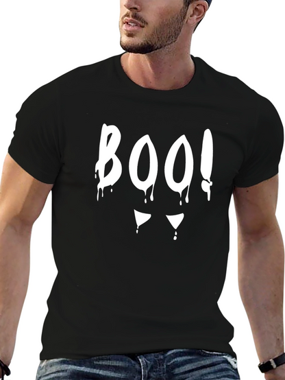 Boo! Halloween Graphic Tee - Black Cotton T-Shirt