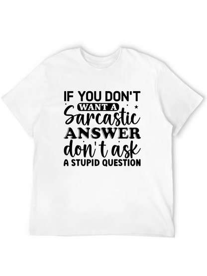 Sarcastic Answer Graphic Tee - Black Casual T-Shirt