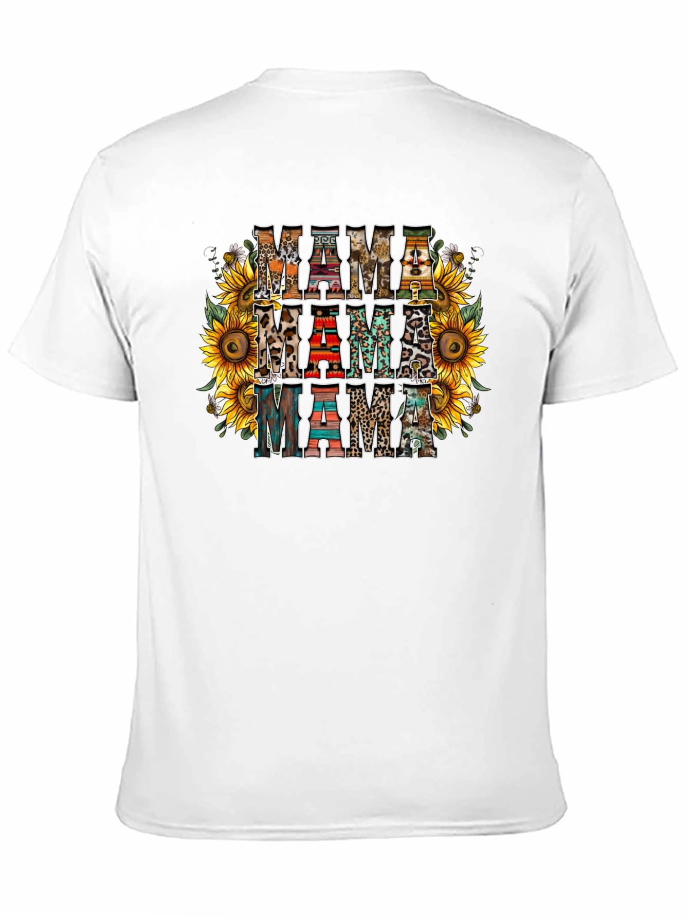 Rustic Mama T-Shirt Sunflower Print