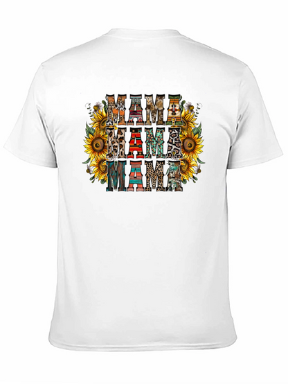 Rustic Mama T-Shirt Sunflower Print