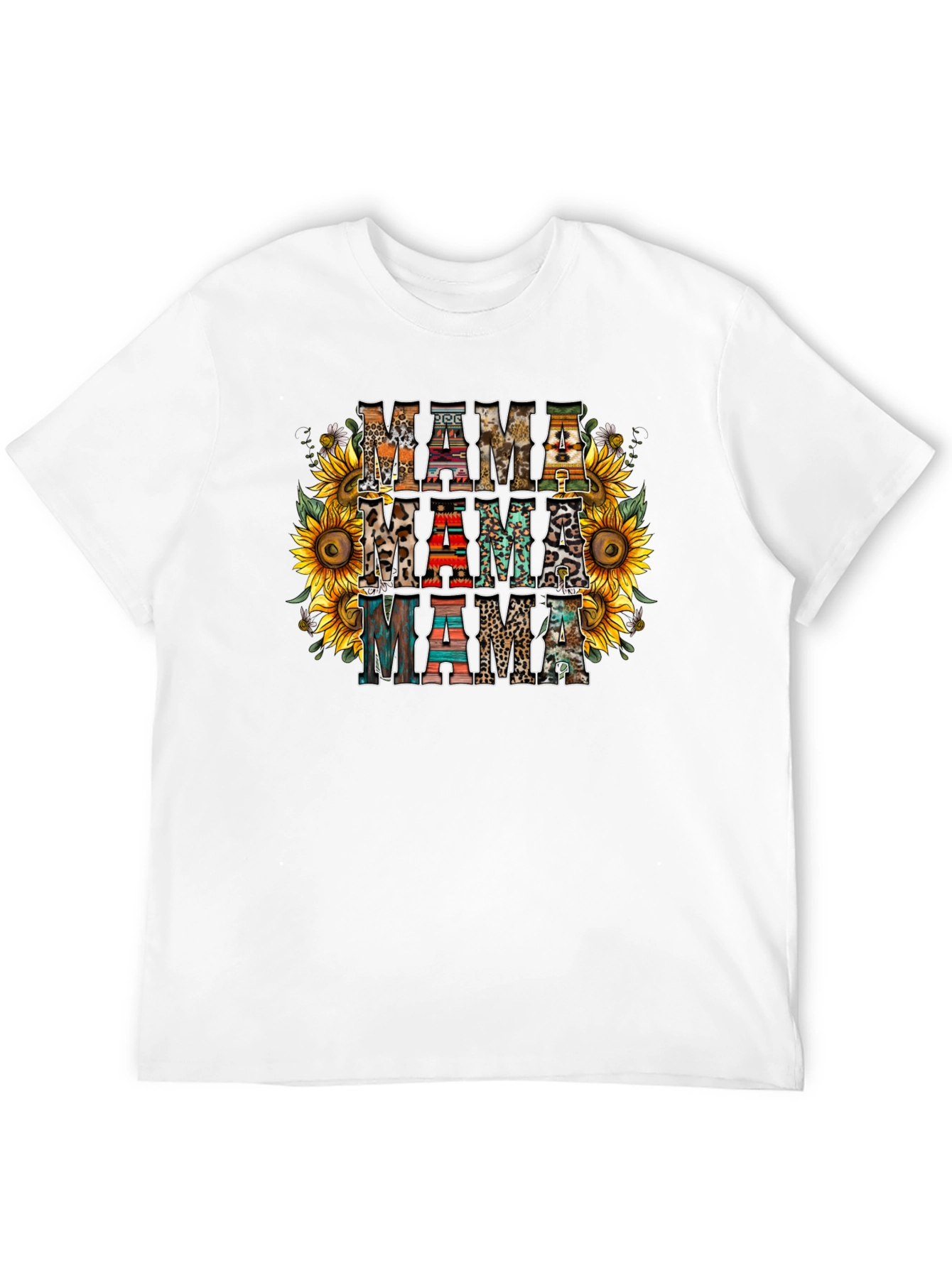 Rustic Mama T-Shirt Sunflower Print