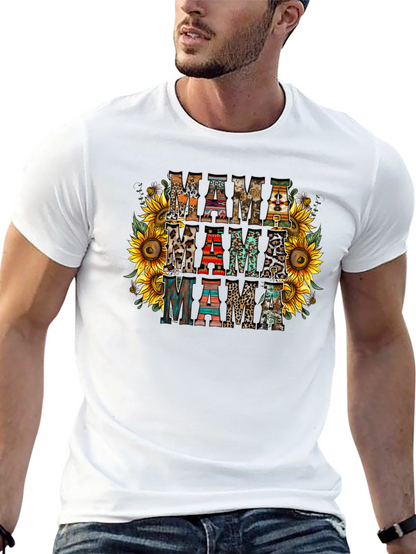Rustic Mama T-Shirt Sunflower Print