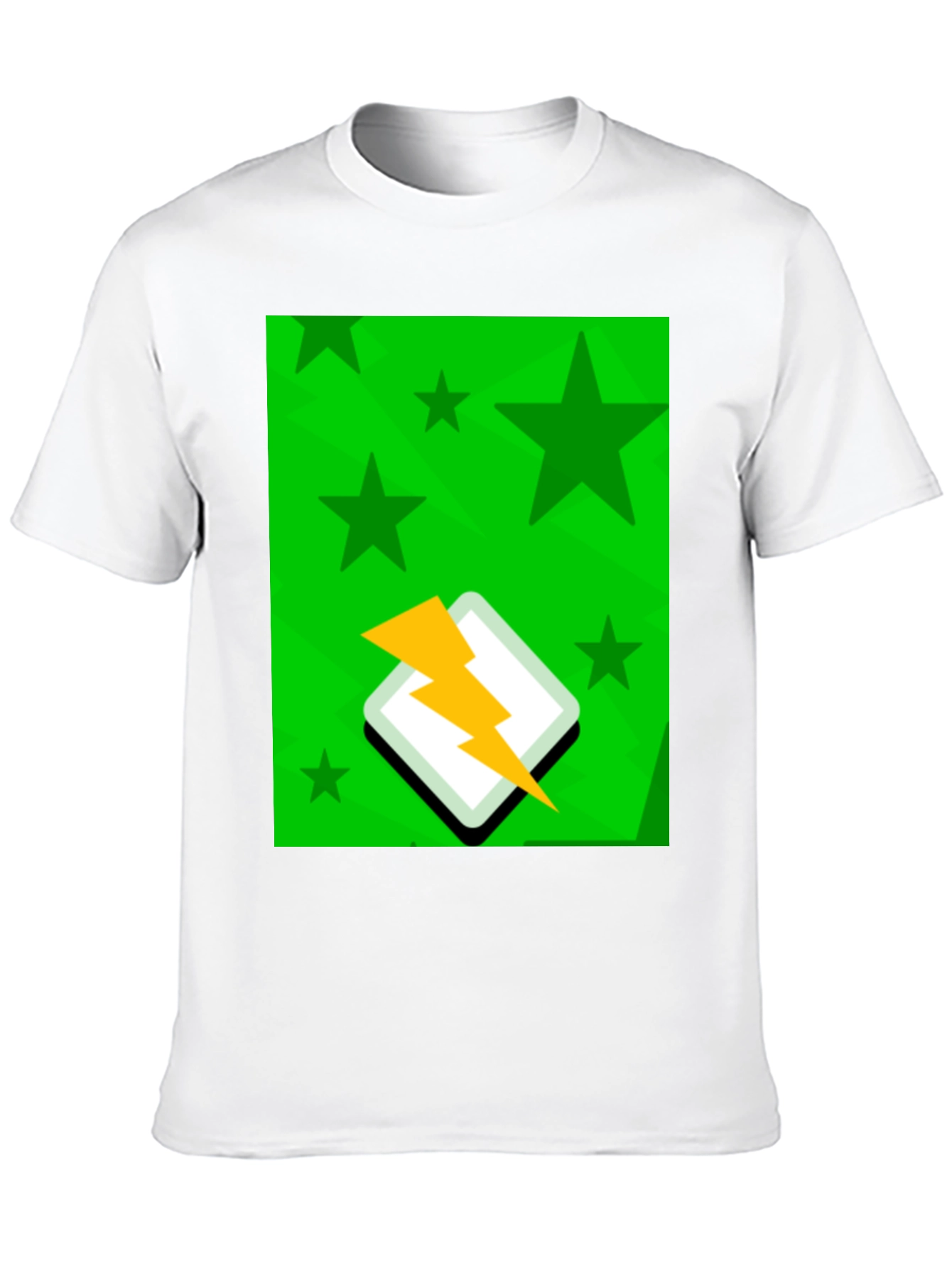 Starry Lightning Bolt Graphic Tee - Casual Style