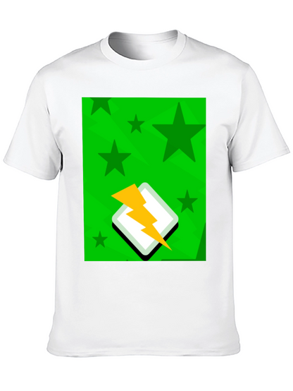 Starry Lightning Bolt Graphic Tee - Casual Style