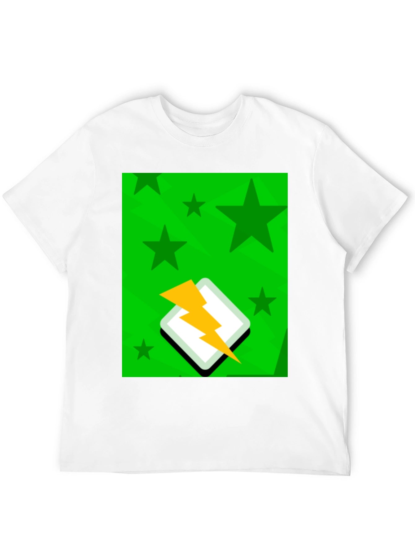 Starry Lightning Bolt Graphic Tee - Casual Style