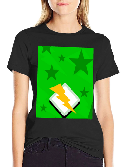 Starry Lightning Bolt Graphic Tee - Casual Style