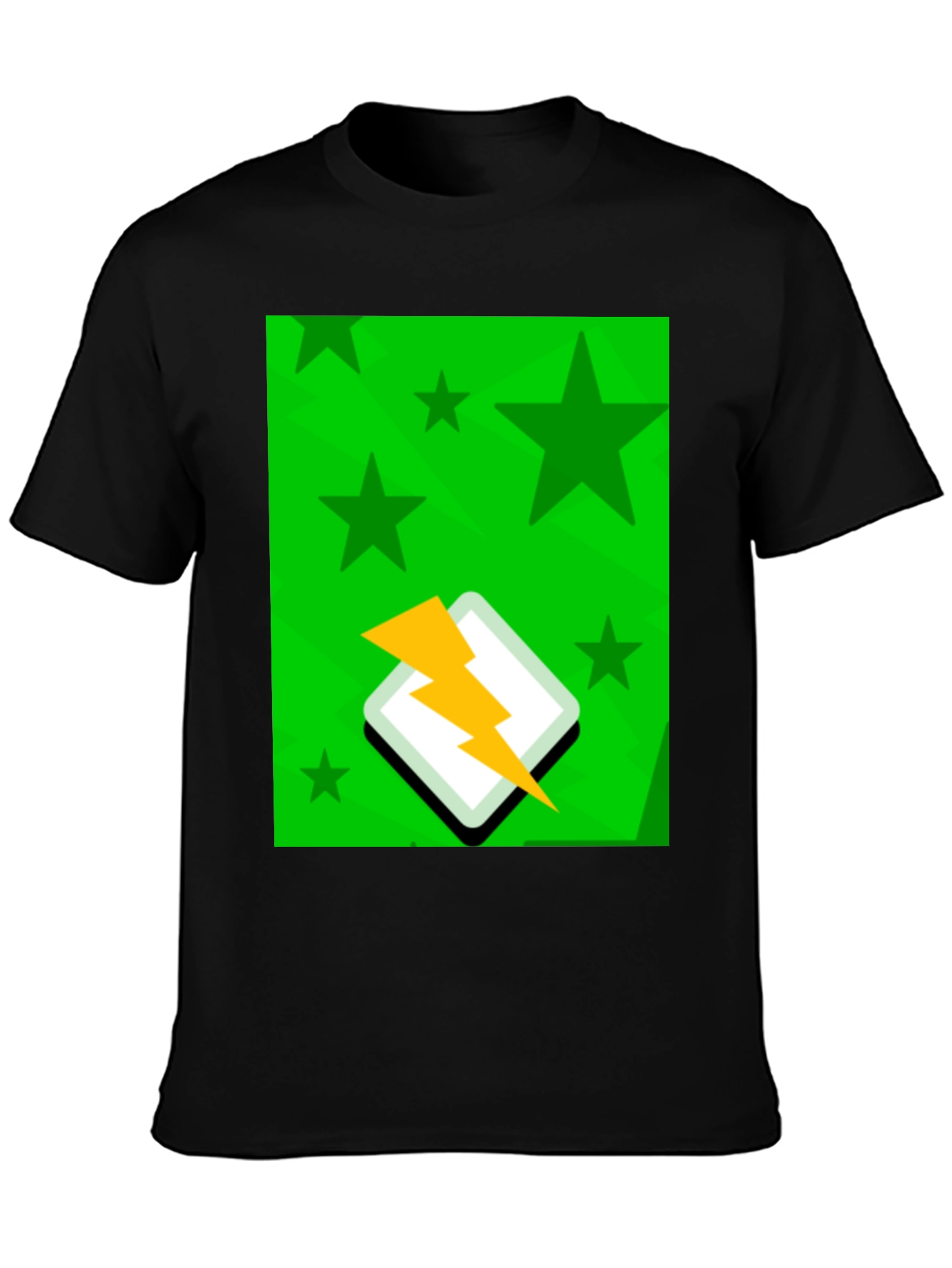Starry Lightning Bolt Graphic Tee - Casual Style