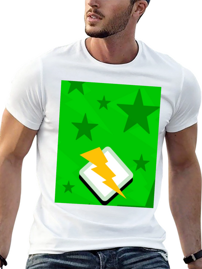 Starry Lightning Bolt Graphic Tee - Casual Style
