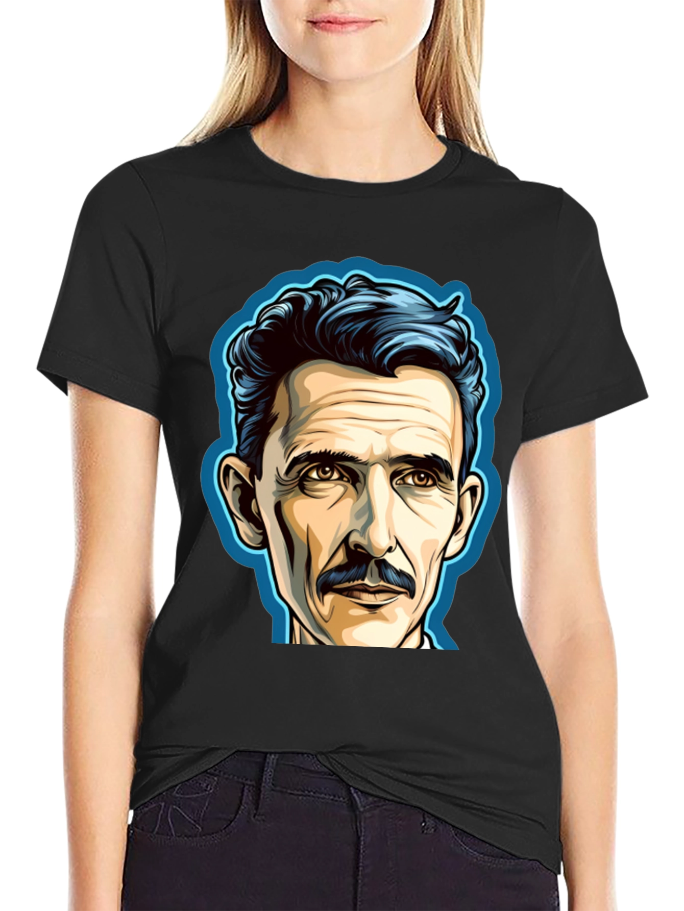 Nikola Tesla Portrait Graphic T-Shirt