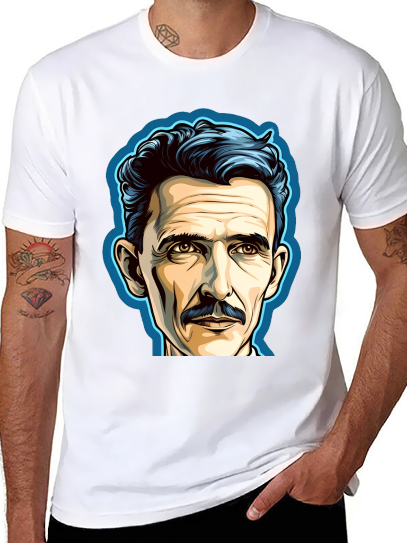 Nikola Tesla Portrait Graphic T-Shirt