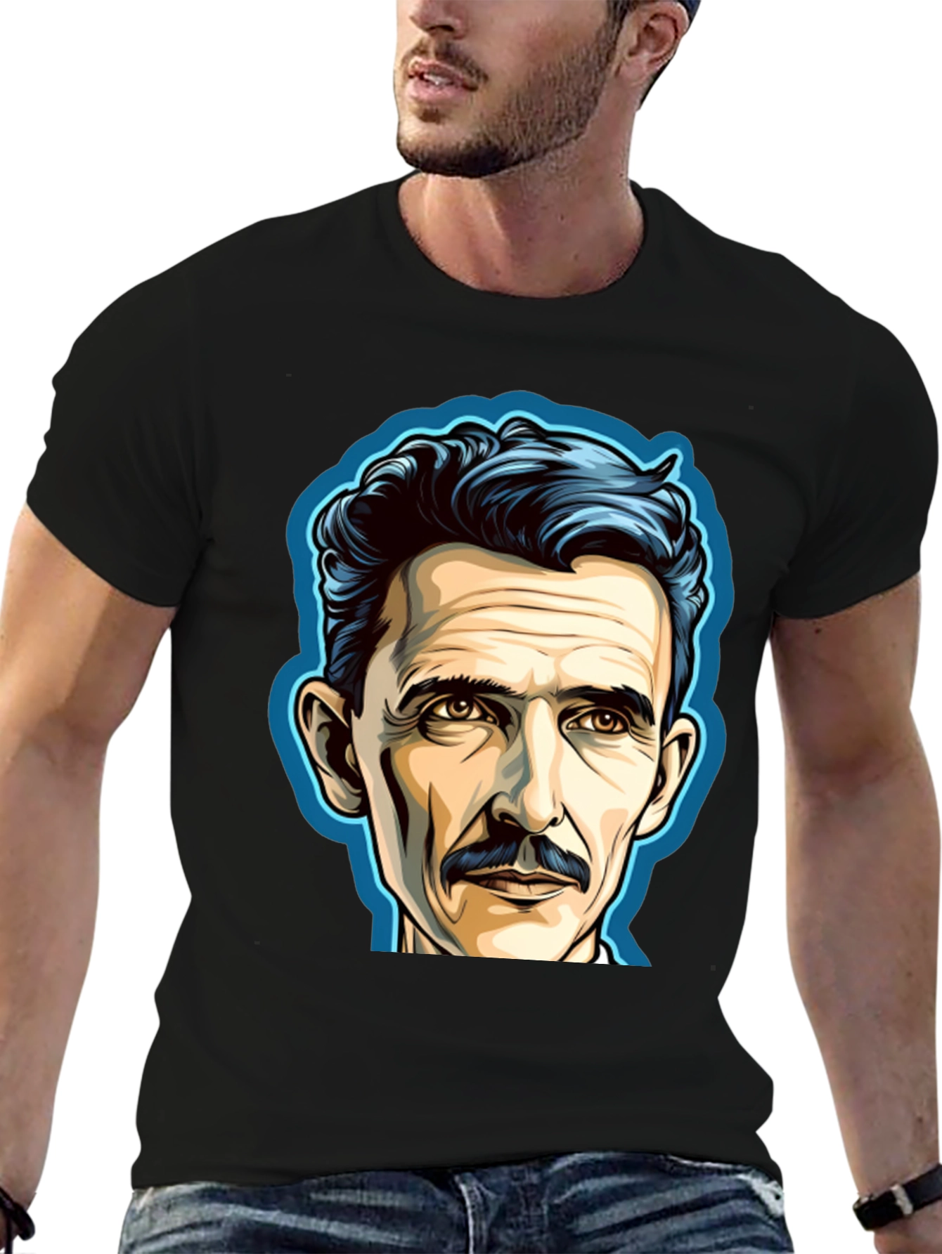 Nikola Tesla Portrait Graphic T-Shirt