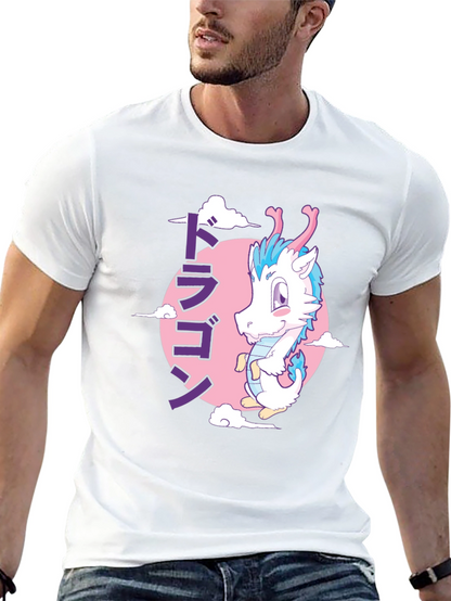 Anime Dragon Graphic T-Shirt - Black