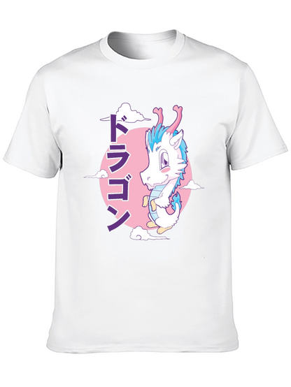 Anime Dragon Graphic T-Shirt - Black