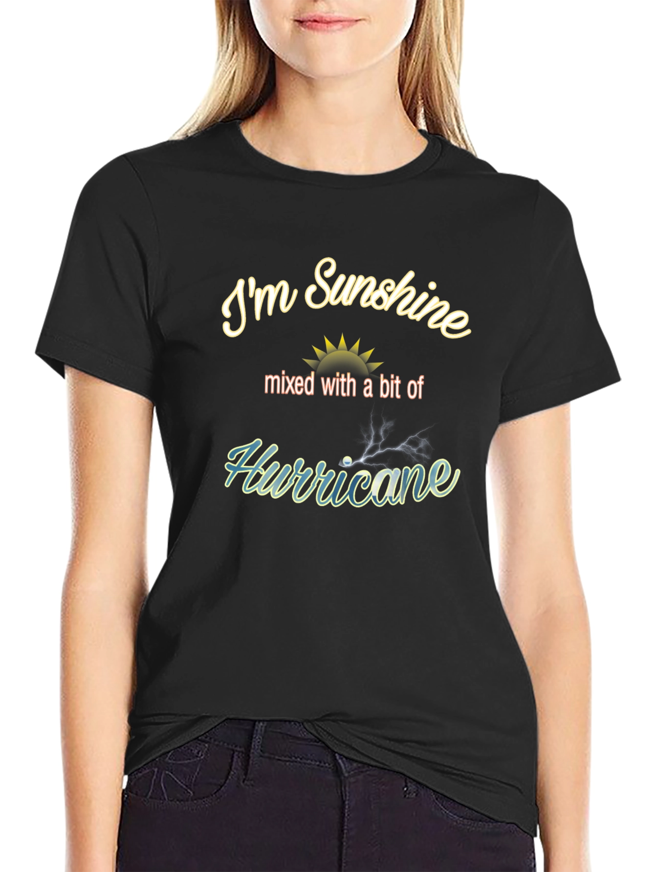 Sunshine Hurricane Mens Black Graphic Tee