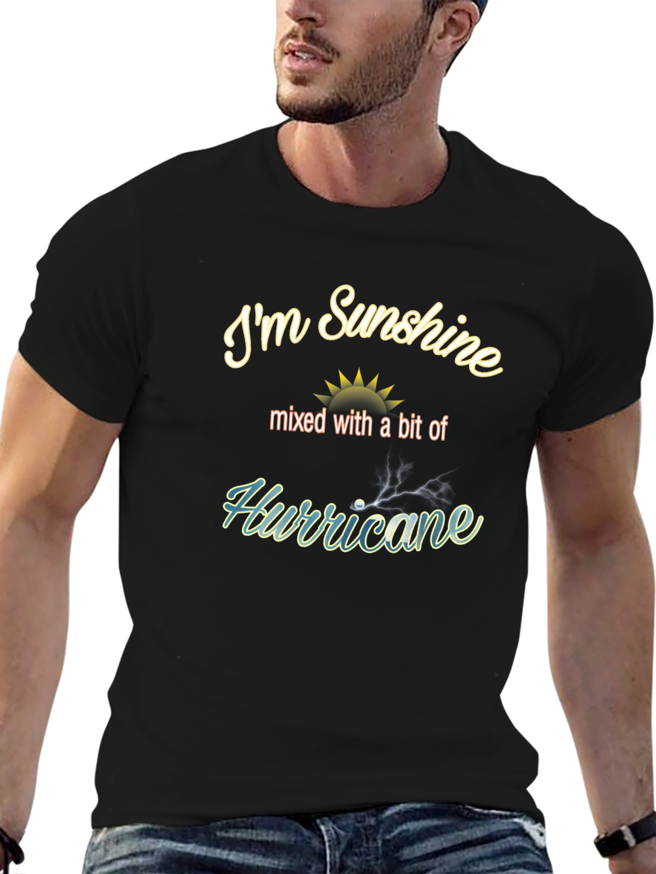 Sunshine Hurricane Mens Black Graphic Tee