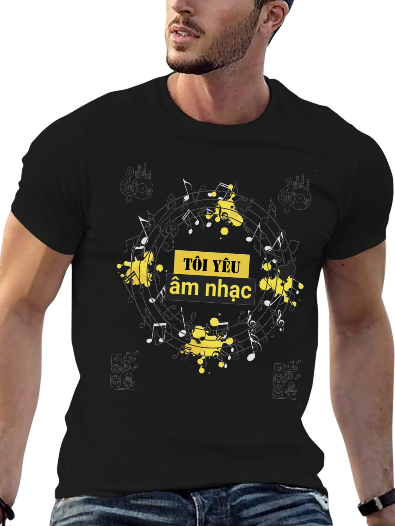 Music Lover Black Graphic Tee