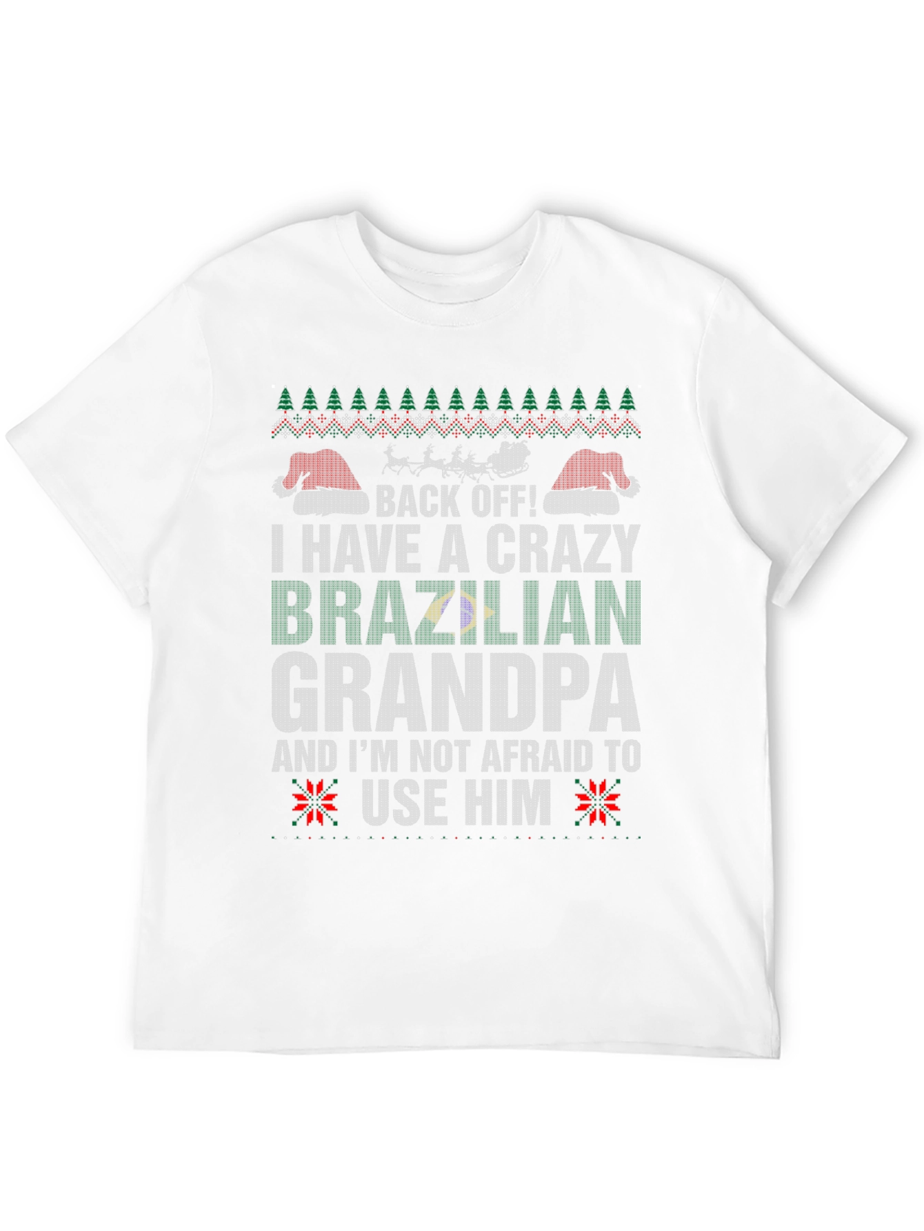 Crazy Brazilian Grandpa Christmas T-Shirt