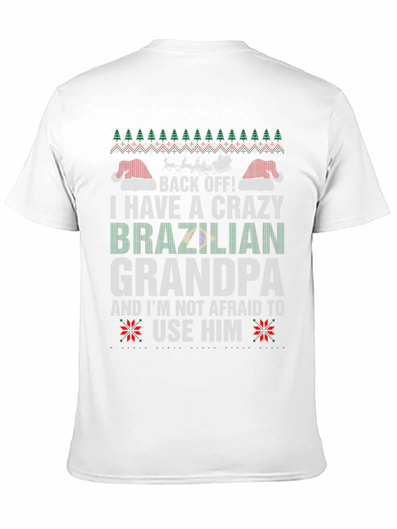 Crazy Brazilian Grandpa Christmas T-Shirt