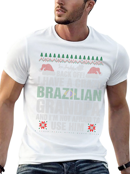 Crazy Brazilian Grandpa Christmas T-Shirt