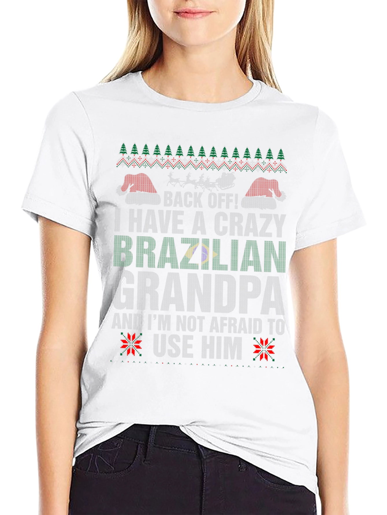 Crazy Brazilian Grandpa Christmas T-Shirt