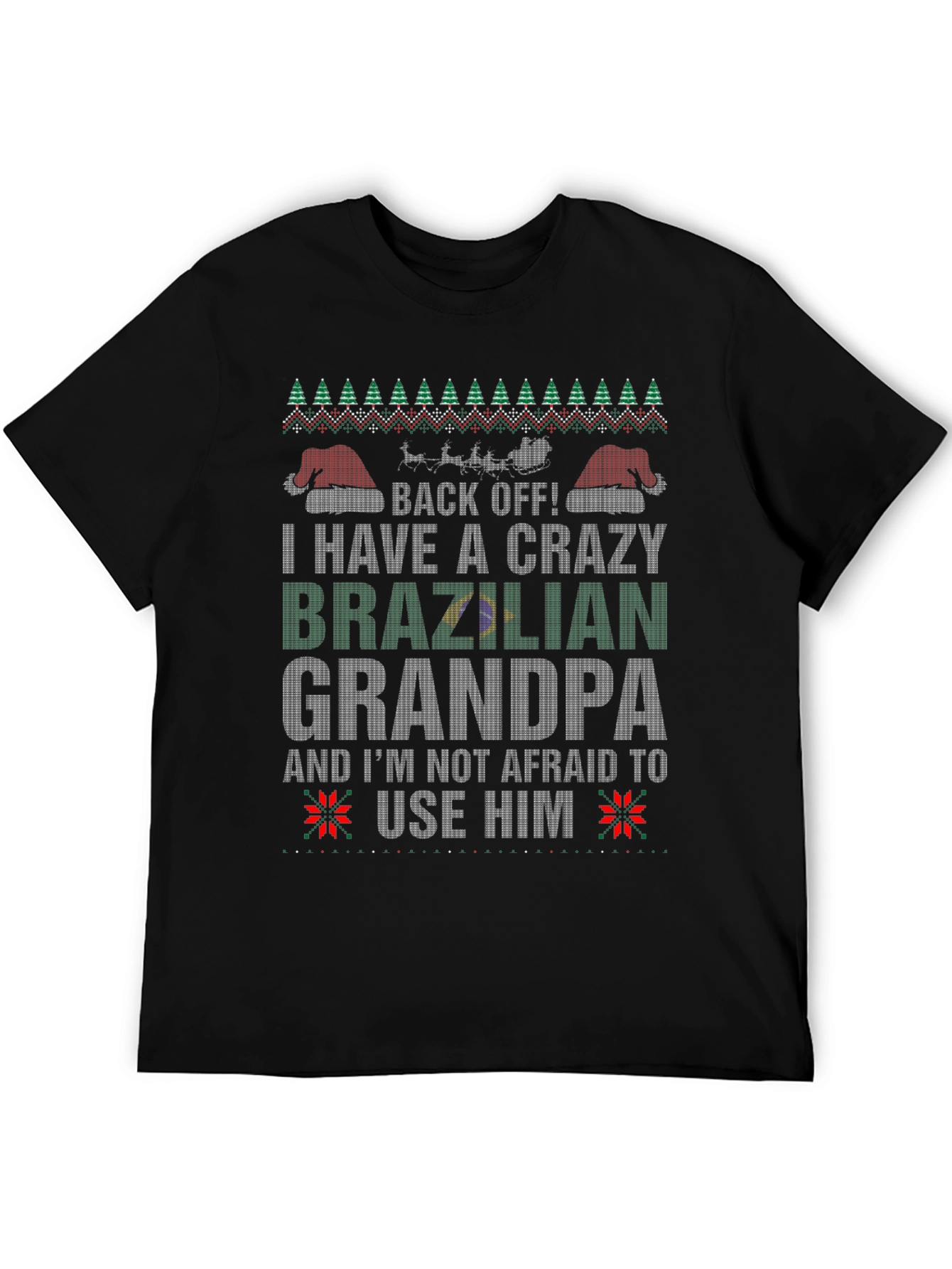 Crazy Brazilian Grandpa Christmas T-Shirt