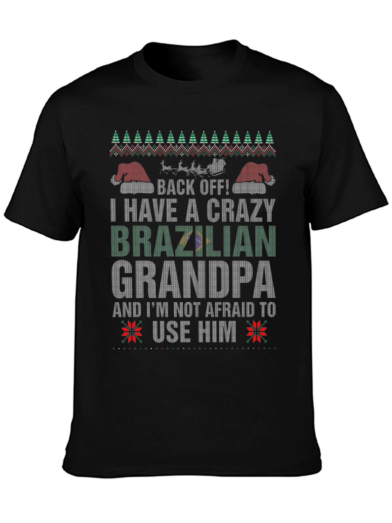 Crazy Brazilian Grandpa Christmas T-Shirt