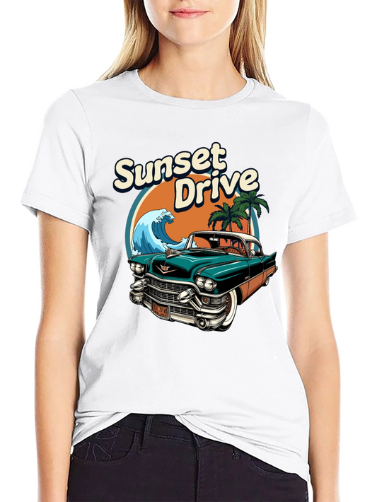 Sunset Drive Classic Car Graphic Tee