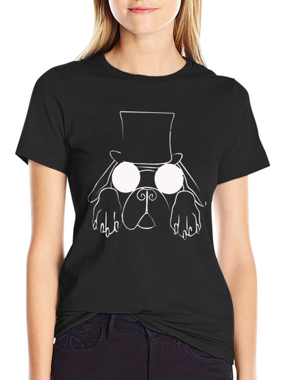 Dog with Hat Graphic Tee - Black T-Shirt
