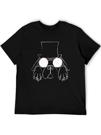 Dog with Hat Graphic Tee - Black T-Shirt