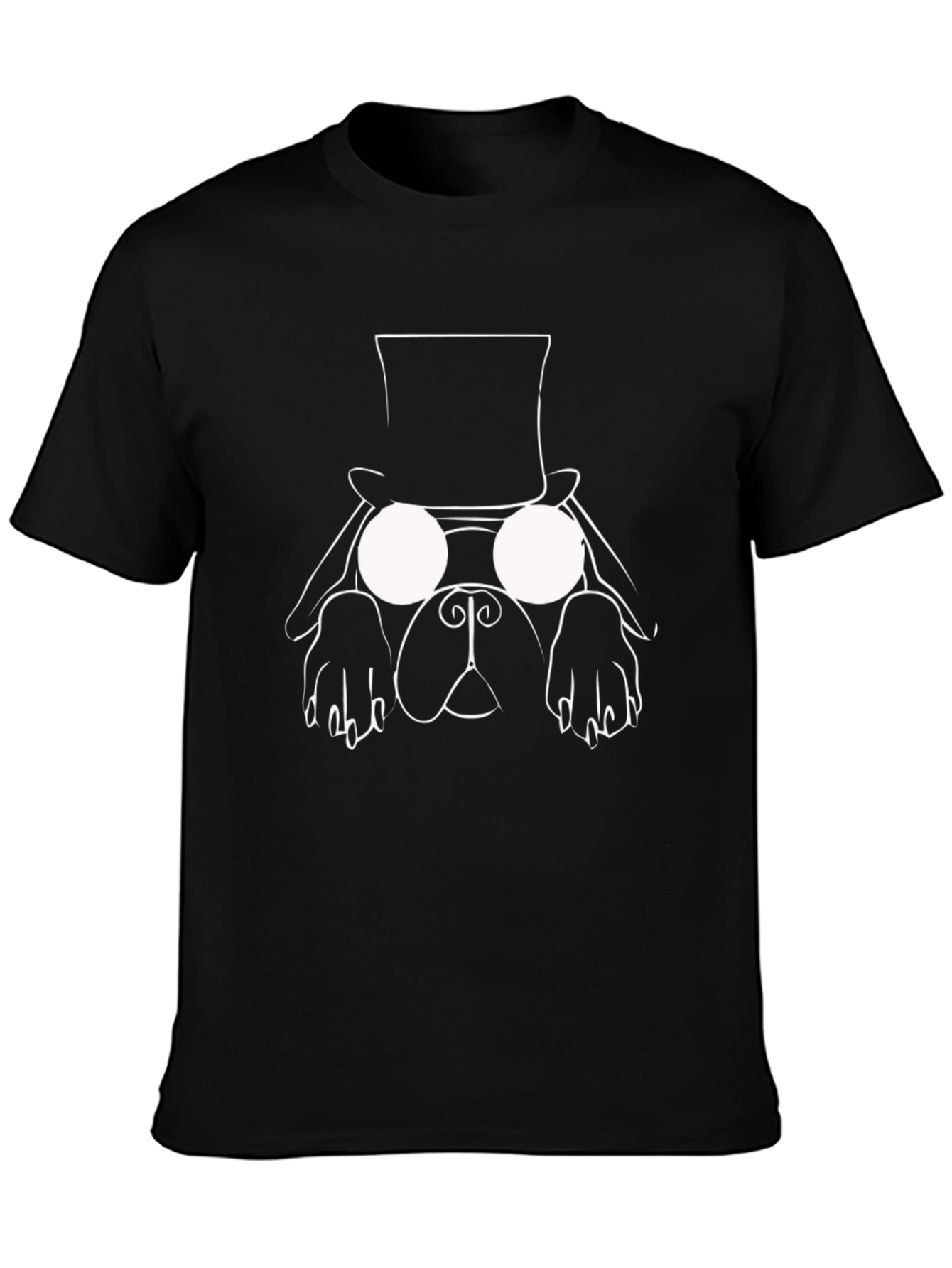 Dog with Hat Graphic Tee - Black T-Shirt