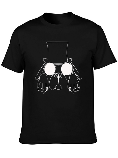 Dog with Hat Graphic Tee - Black T-Shirt