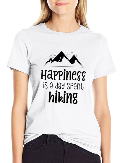 Happiness Hiking T-Shirt Black Comfort Fit