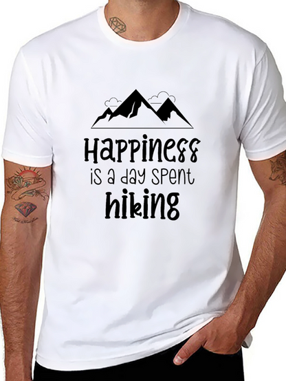 Happiness Hiking T-Shirt Black Comfort Fit