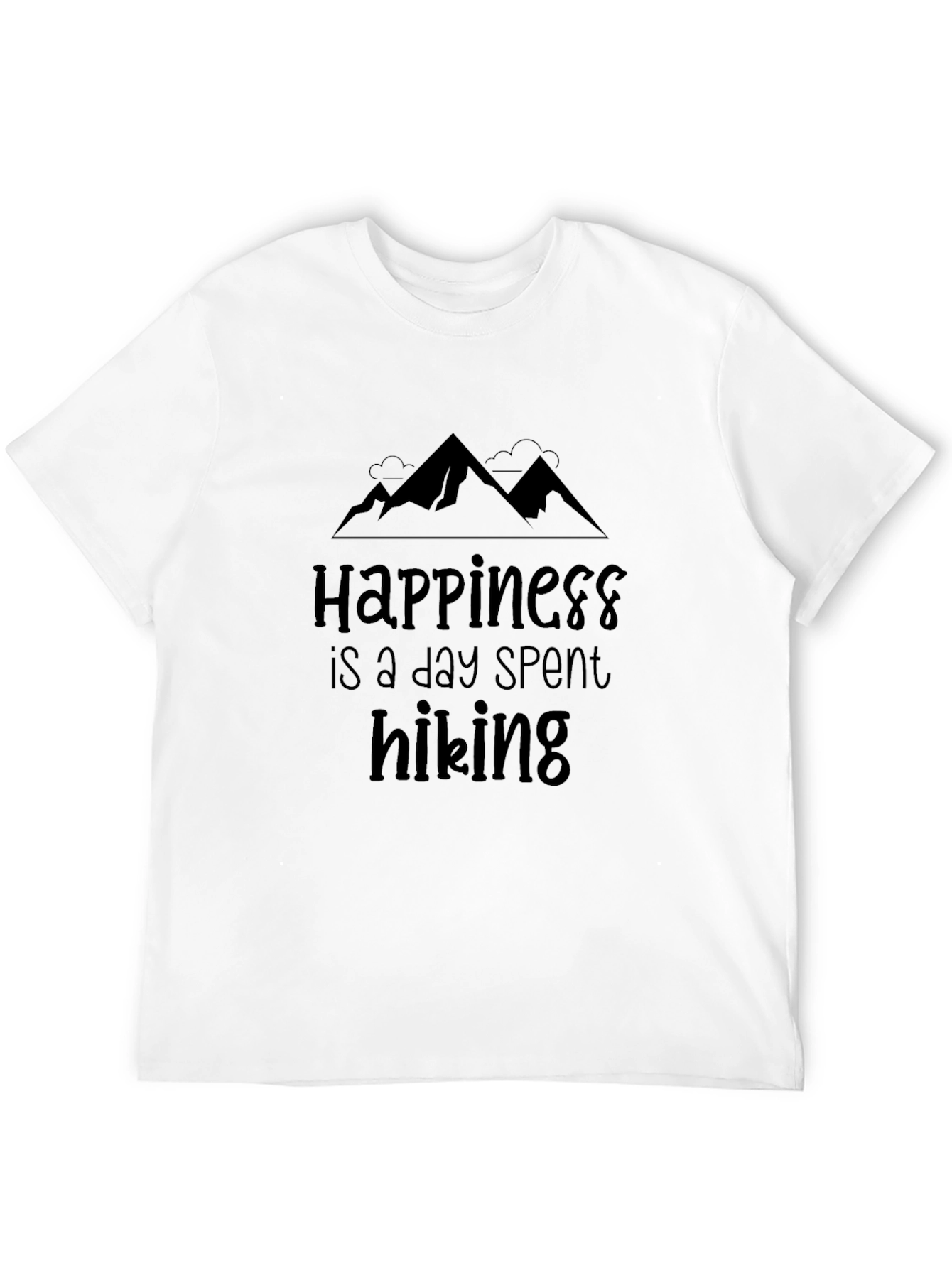 Happiness Hiking T-Shirt Black Comfort Fit