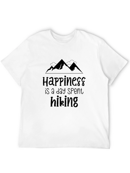Happiness Hiking T-Shirt Black Comfort Fit