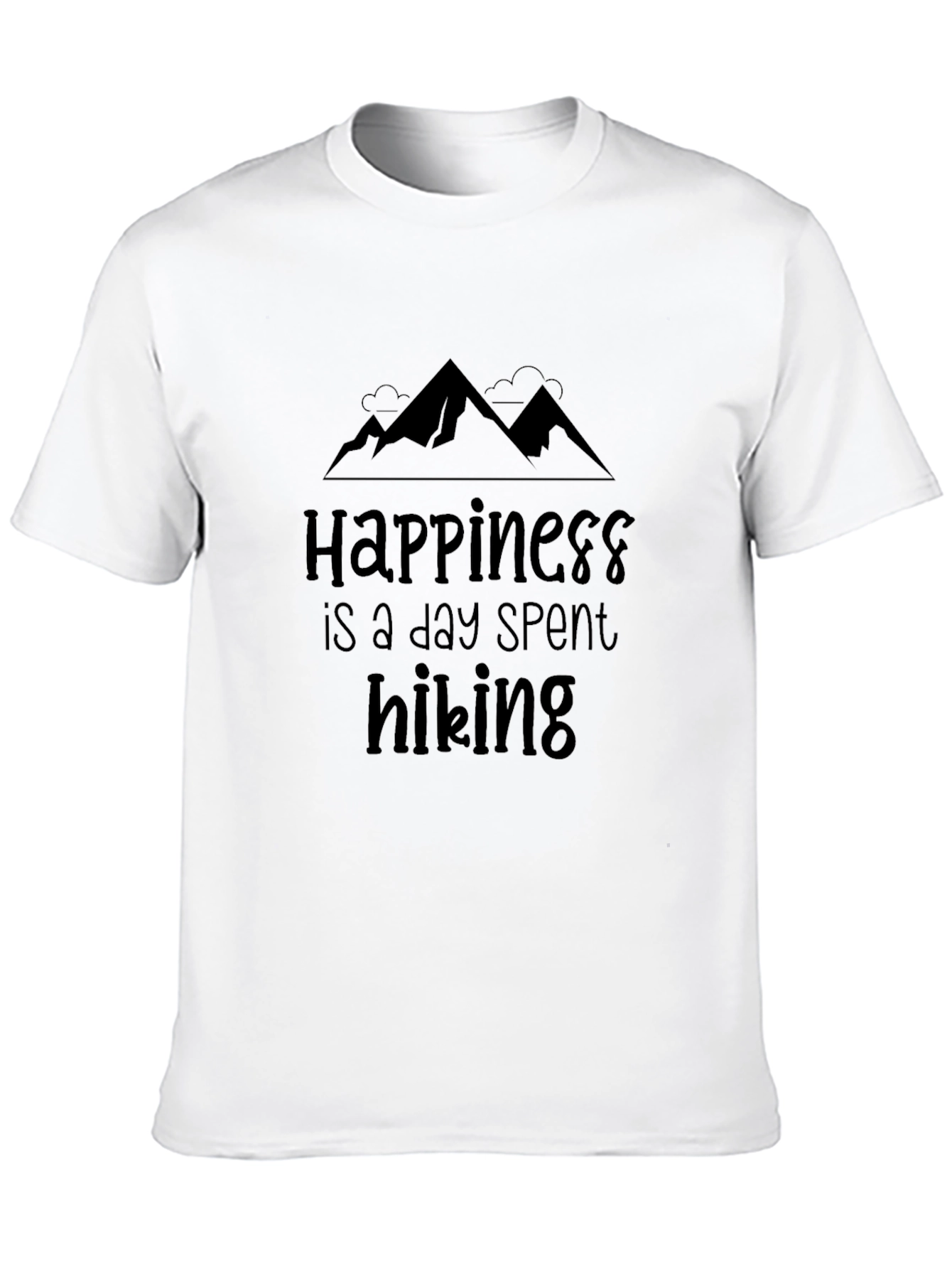 Happiness Hiking T-Shirt Black Comfort Fit