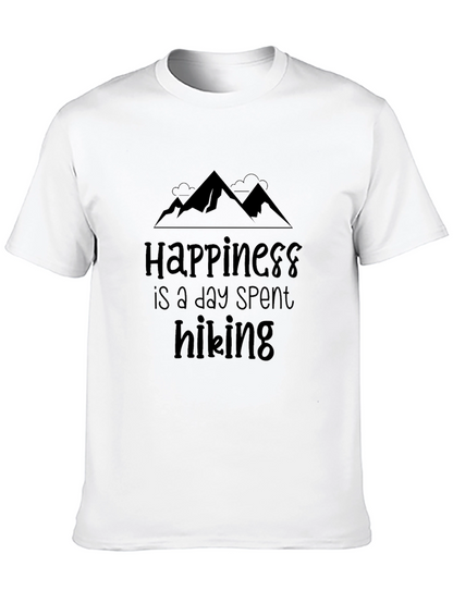 Happiness Hiking T-Shirt Black Comfort Fit