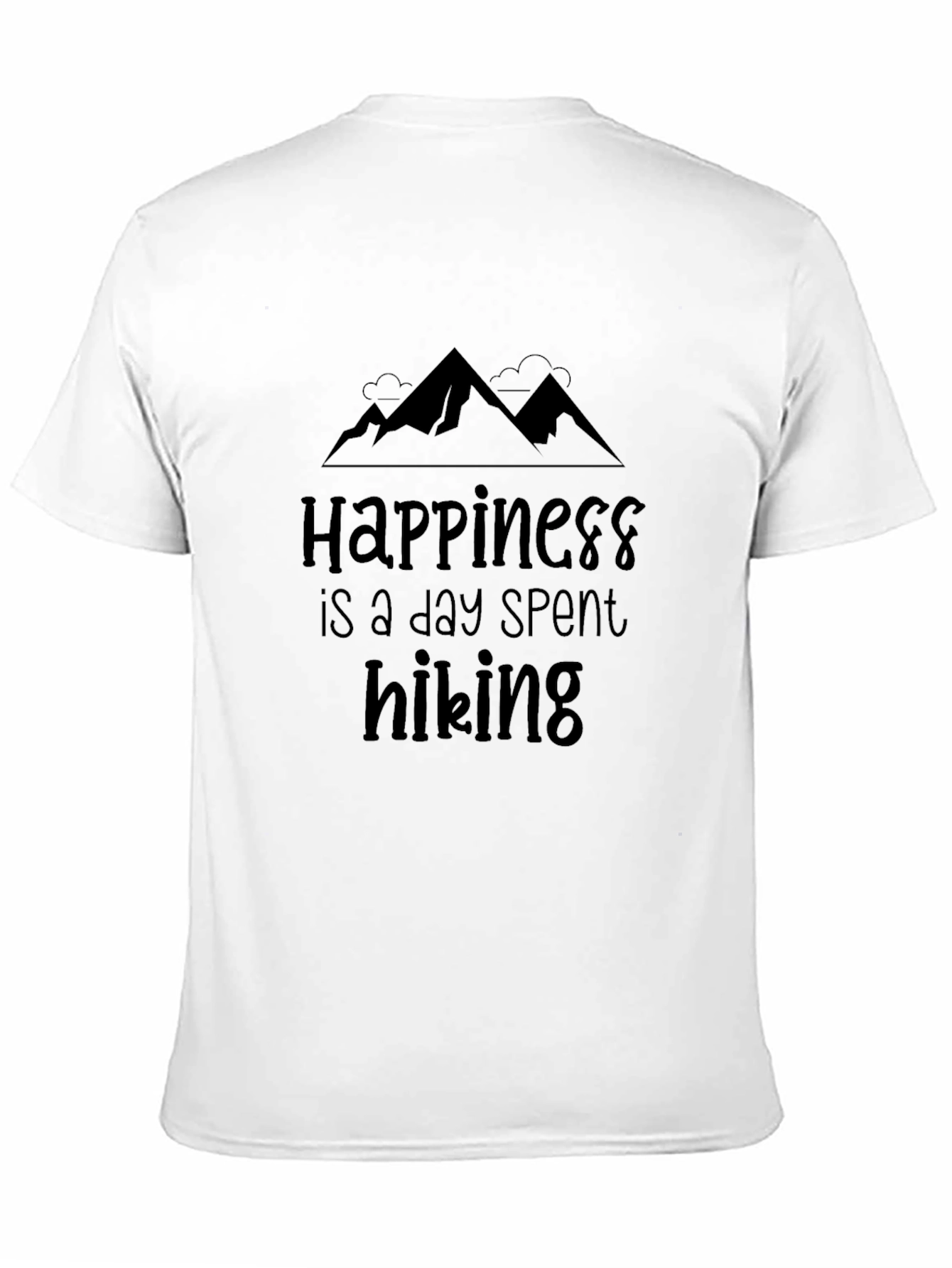 Happiness Hiking T-Shirt Black Comfort Fit