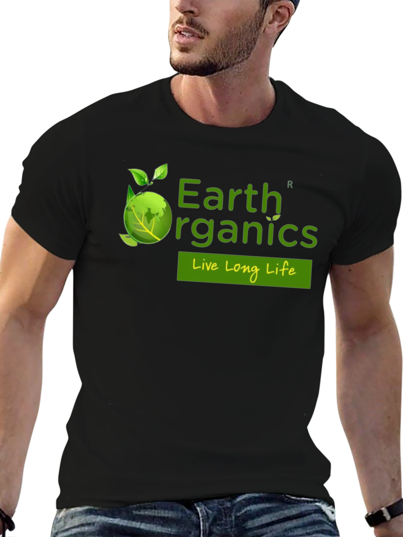 Earth Organics Black T-Shirt - Live Long Life