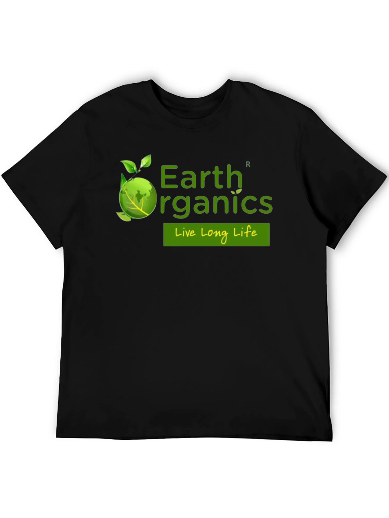 Earth Organics Black T-Shirt - Live Long Life