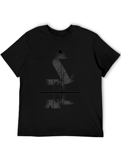 Geometric Tree Graphic Tee - Modern Mens T-Shirt