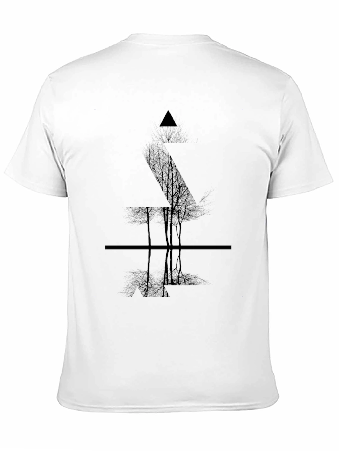 Geometric Tree Graphic Tee - Modern Mens T-Shirt
