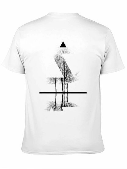 Geometric Tree Graphic Tee - Modern Mens T-Shirt