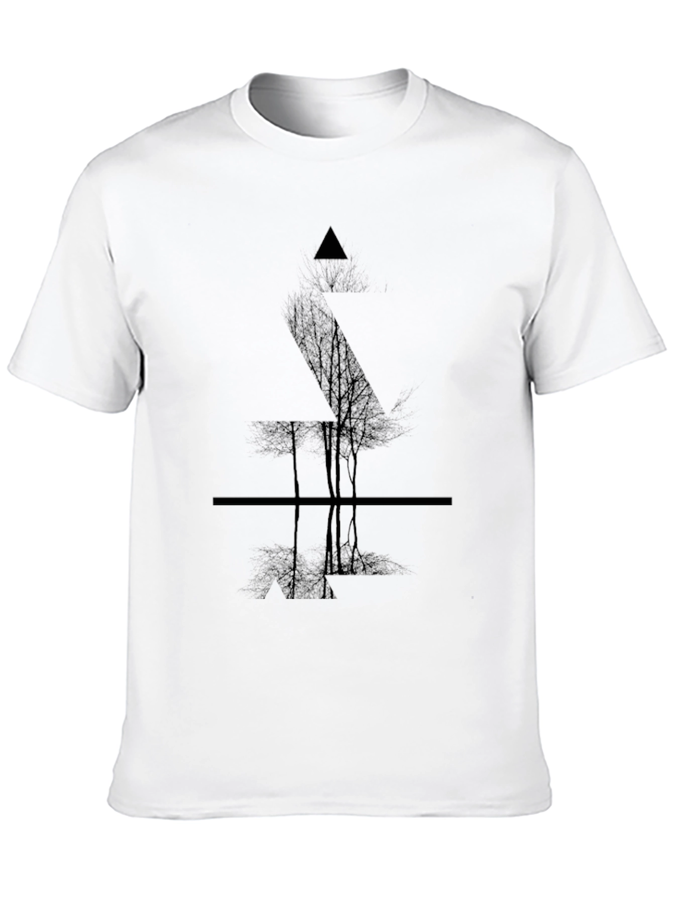Geometric Tree Graphic Tee - Modern Mens T-Shirt