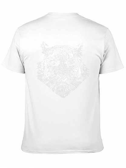 Tiger Graphic Tee - Black Cotton T-Shirt